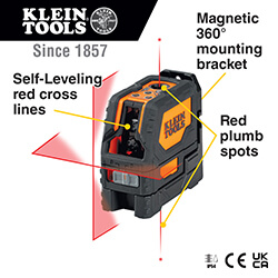 Main product image of Self-Leveling Red Cross-Line Laser Level & Red Plumb Spot