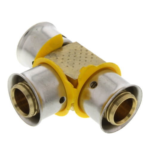 Main product image of 1/2" PEX Press Tee w/ Attached Sleeve (Zero Lead Bronze)