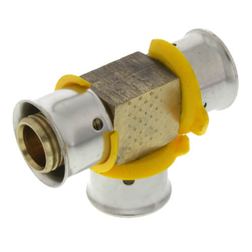 Main product image of 1/2" PEX Press Tee w/ Attached Sleeve (Zero Lead Bronze)