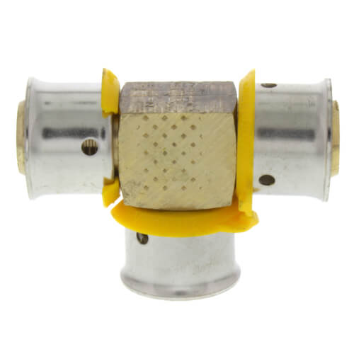 Main product image of 1/2" PEX Press Tee w/ Attached Sleeve (Zero Lead Bronze)