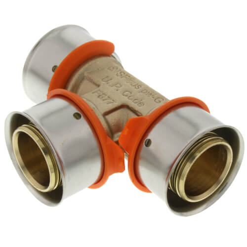 Main product image of 1" PEX Press Tee w/ Attached Sleeve (Zero Lead Bronze)
