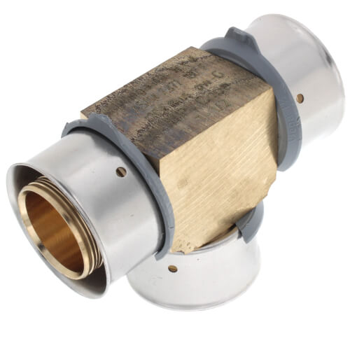 Main product image of 1-1/2" PEX Press Tee w/ Attached Sleeve (Zero Lead Bronze)