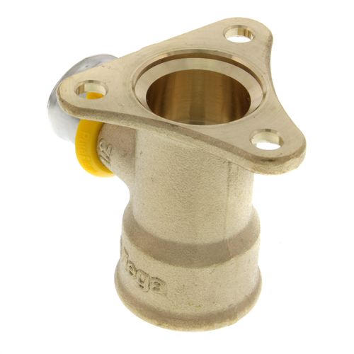 1/2" PEX Press x 1/2" Female Drop Ear Elbow w/ Attached Sleeve (Zero Lead Bronze)
