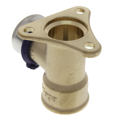 Main product image of 3/4" PEX Press x 1/2" Female Drop Ear Elbow w/ Attached Sleeve (Zero Lead Bronze)