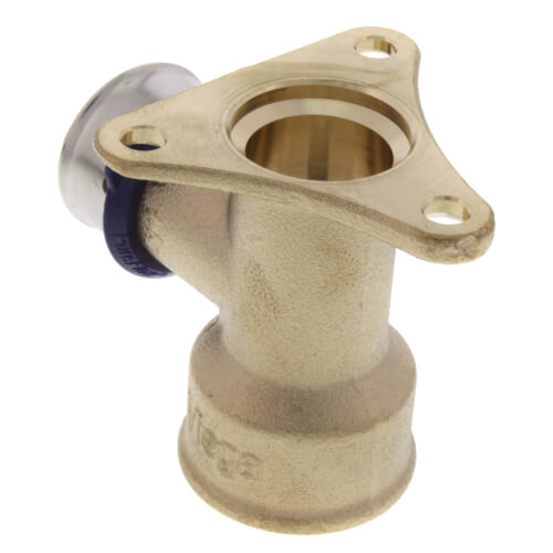 Main product image of 3/4" PEX Press x 3/4" Female Drop Ear Elbow w/ Attached Sleeve (Zero Lead Bronze)