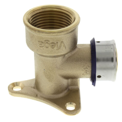 Main product image of 3/4" PEX Press x 3/4" Female Drop Ear Elbow w/ Attached Sleeve (Zero Lead Bronze)