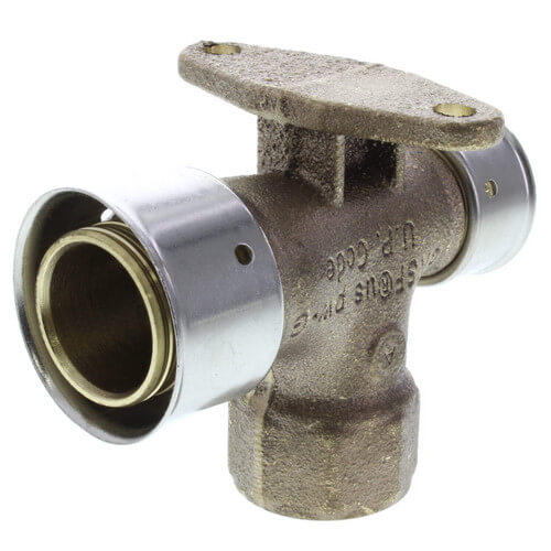 1" x 3/4" PEX Press x 1/2" FNPT Horizontal Fire Sprinkler Tee w/ Sleeve (Lead Free)