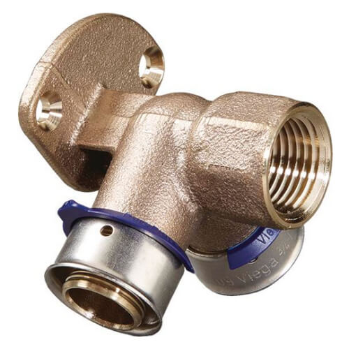 3/4" x 3/4" PEX Press x 1/2" FNPT Fire Sprinkler Angled Adapter w/ Sleeve (Lead Free)