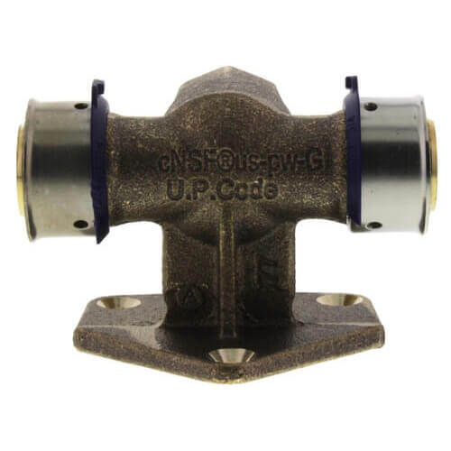 1" x 3/4" PEX Press x 1/2" FNPT Vertical Fire Sprinkler Tee w/ Sleeve (Lead Free)