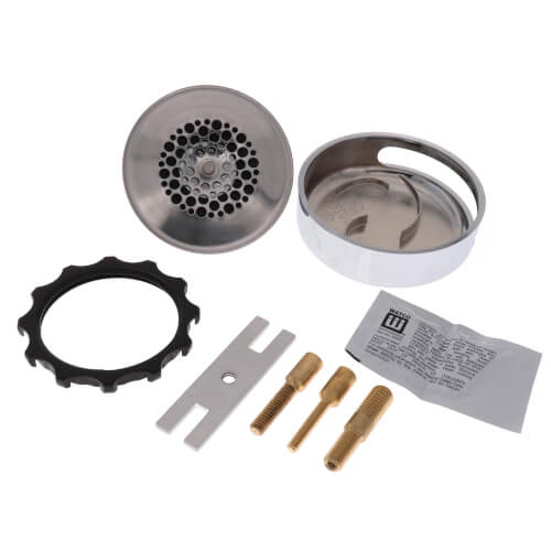 Main product image of Universal NuFit Push Pull Bathtub Stopper with Grid Strainer, Innovator Overflow Faceplate, w/ all 3 pins (Chrome Plated)