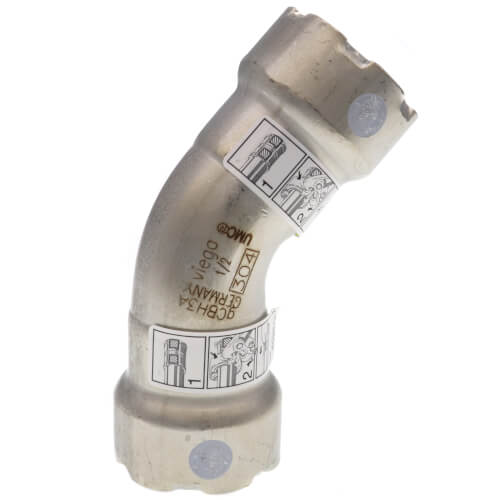 Main product image of 1/2" MegaPress 304 FKM Stainless Steel 45-Degree Elbow