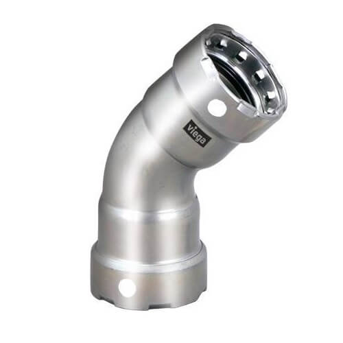 Main product image of 2" MegaPress 304 FKM Stainless Steel 45-Degree Elbow