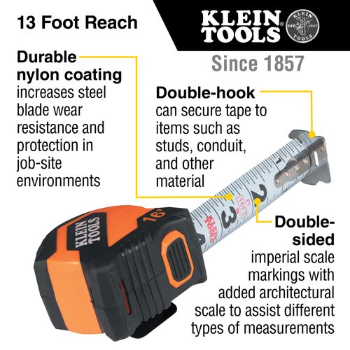 Main product image of 16 ft. Compact Double-Hook Tape Measure