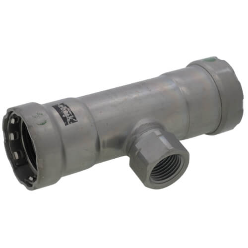 Main product image of 1-1/2" x 1-1/2" x 3/4" Press x Female MegaPress 304 FKM Stainless Steel Tee (P x P x F)