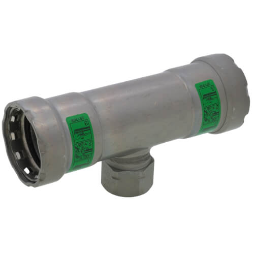 Main product image of 1-1/2" x 1-1/2" x 3/4" Press x Female MegaPress 304 FKM Stainless Steel Tee (P x P x F)