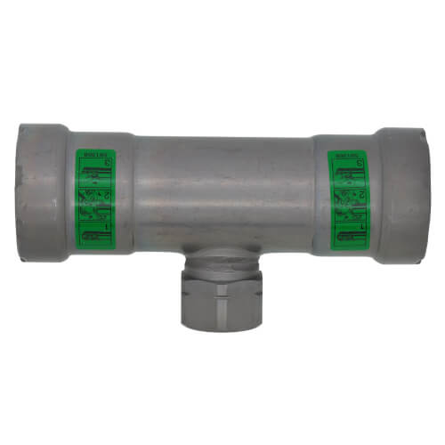 Main product image of 1-1/2" x 1-1/2" x 3/4" Press x Female MegaPress 304 FKM Stainless Steel Tee (P x P x F)
