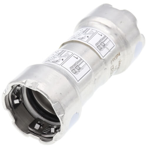 Main product image of 1/2" MegaPress 304 FKM Stainless Steel Coupling w/ Stop