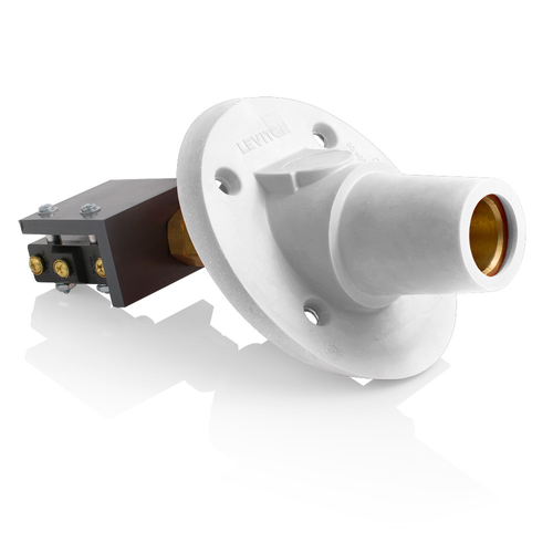 Main product image of 17 Series Panel Mount Receptacle, Female, 600A Max, 600V 30 Degree Angle, Threaded Stud w/Microswitch Termination, 250-500 MCM Cable Range (White)