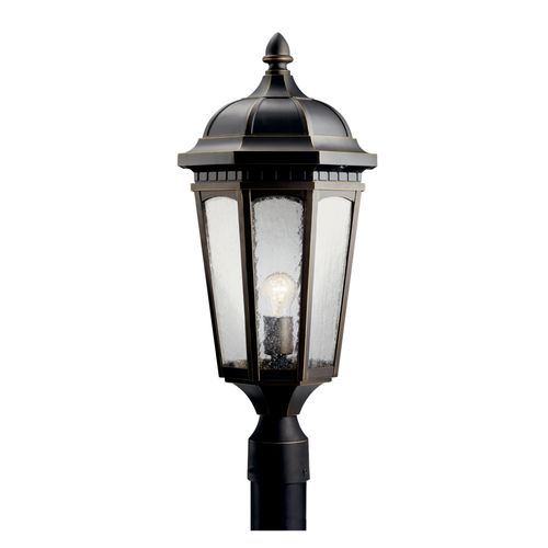 Main product image of Courtyard 23.75" 1 Light Exterior Post Light w/ Clear Seeded Glass in Rubbed Bronze