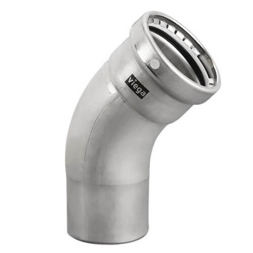 Main product image of 2-1/2" MegaPress XL FKM 304 Stainless Steel 45-Degree Street Elbow