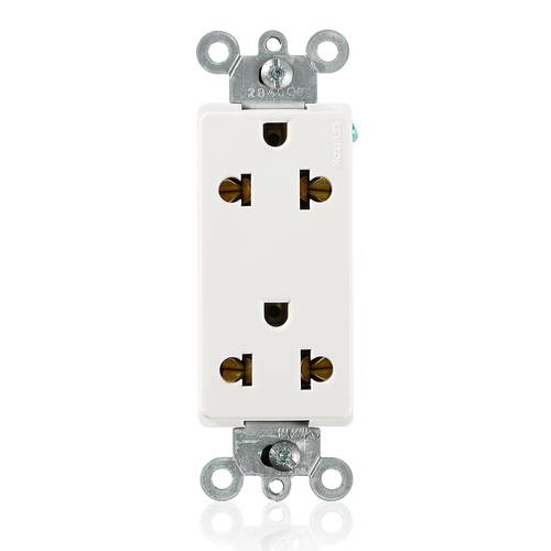 Main product image of 15A Decora Plus Duplex Receptacle/outlet, Commercial Grade Europlug (White)