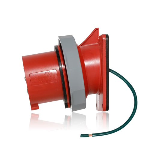 Main product image of 30A, 277/480V 3-Phase, 4P, 5W, LEV Series IEC 60309-1 & 60309-2 Pin & Sleeve Inlet, IP66/IP67/IP68/IP69K, Watertight, Red
