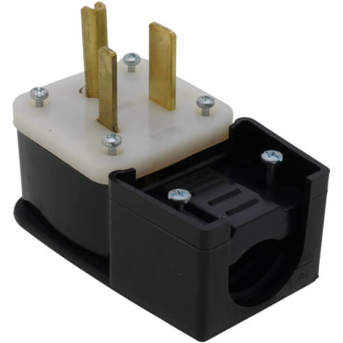 Main product image of Industrial Grade Straight Blade Angle Plug, 50A, 2P, NEMA 6-50P - Black (250V)