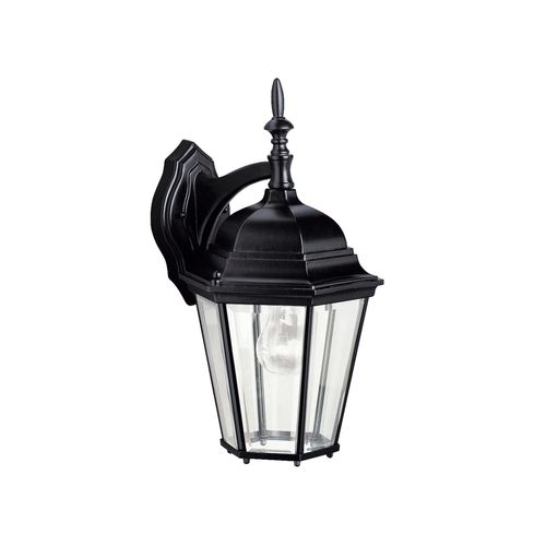 Main product image of Madison 17" 1 Light Wall Light w/ Clear Beveled Glass (Black)