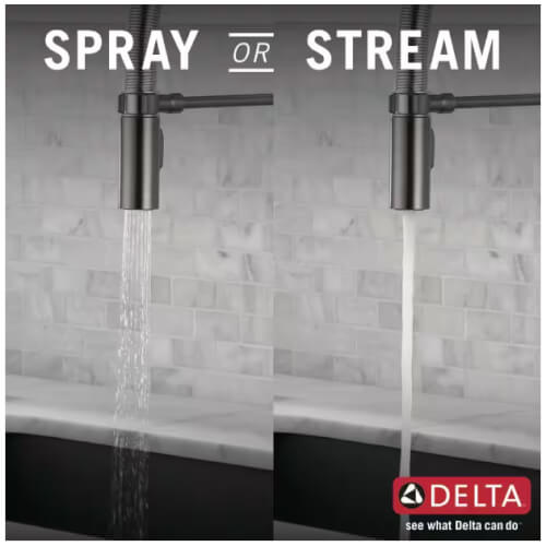 Main product image of Trinsic Single-Handle Pull-Down Spring Kitchen Faucet w/ Touch2O (Black Stainless), 9659T-KS-DST