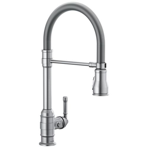 Main product image of Broderick Single Handle Pull-Down Kitchen Faucet With Spring Spout, 1.8 GPM (Arctic Stainless), 9690-AR-DST