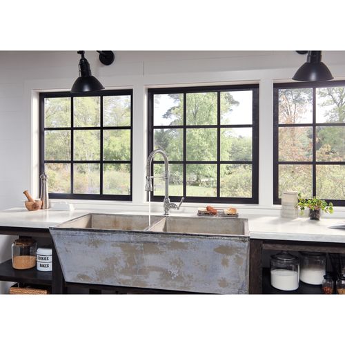Main product image of Broderick Single Handle Pull-Down Kitchen Faucet With Spring Spout, 1.8 GPM (Arctic Stainless), 9690-AR-DST