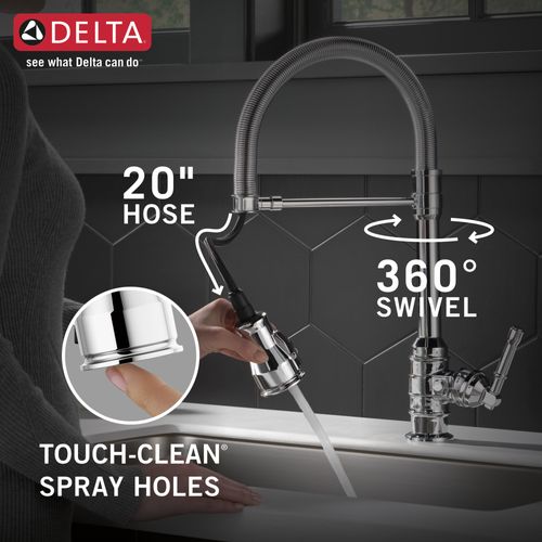 Main product image of Broderick Single Handle Pull-Down Kitchen Faucet With Spring Spout, 1.8 GPM (Chrome), 9690-DST