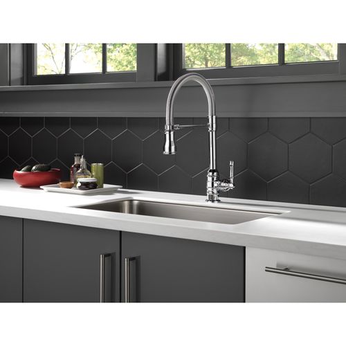 Main product image of Broderick Single Handle Pull-Down Kitchen Faucet With Spring Spout, 1.8 GPM (Chrome), 9690-DST