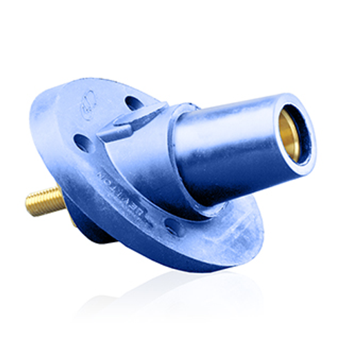 Main product image of 17 Series Female Panel Receptacle, Cam-type, 30-degree, Taper Nose, Threaded Stud, 250-750MCM, 690A (Blue)