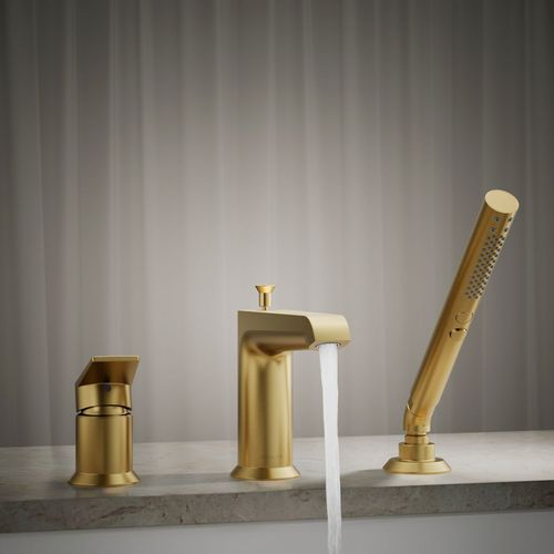 Main product image of Hint Deck Mount Tub Filler Trim w/ Handshower (Moderne Brass)