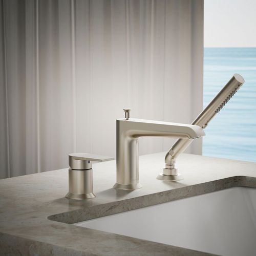 Main product image of Hint Deck Mount Tub Filler Trim w/ Handshower (Brushed Nickel)