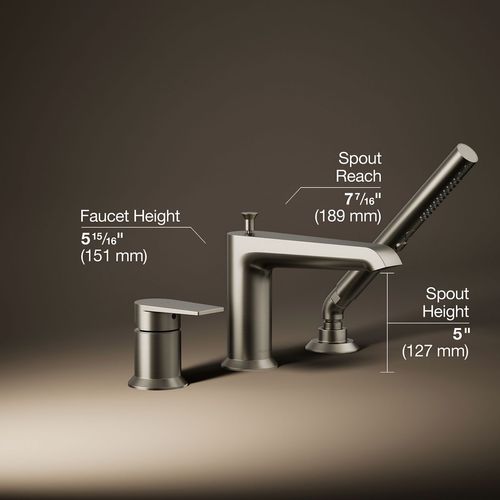 Main product image of Hint Deck Mount Tub Filler Trim w/ Handshower (Brushed Nickel)