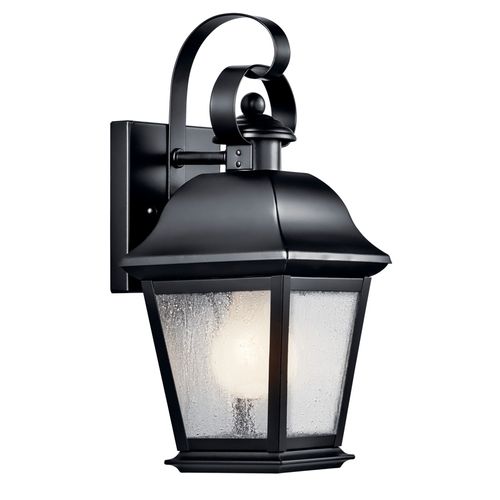 Main product image of Mount Vernon 12.5" 1 Light Outdoor Wall Light w/ Clear Seeded Glass (Black)