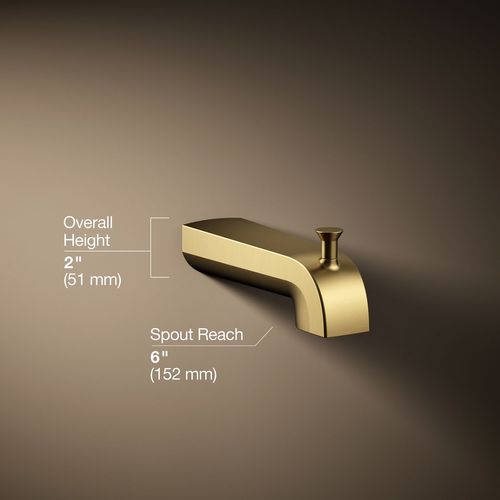 Main product image of Pitch Wall Mount Tub Spout with Diverter (Moderne Brass)