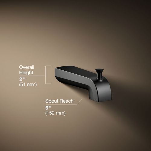 Main product image of Pitch Wall Mount Tub Spout with Diverter (Matte Black), K-97089-BL