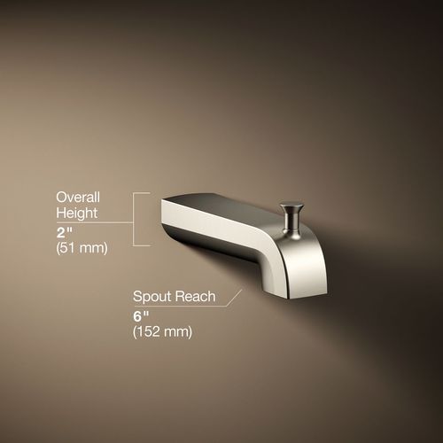 Main product image of Pitch Wall Mount Tub Spout with Diverter (Brushed Nickel), K-97089-BN