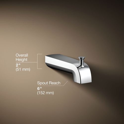 Main product image of Pitch Wall Mount Tub Spout with Diverter (Polished Chrome), K-97089-CP