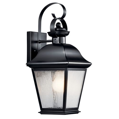 Main product image of Mount Vernon 16.75" 1 Light Outdoor Wall Light w/ Clear Seeded Glass (Black)