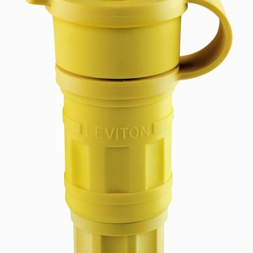 Leviton 20 Amp Locking Plug - Industrial Grade Wetguard Yellow L21-20P