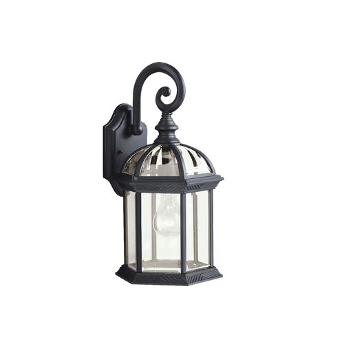 Main product image of Barrie 15.5" 1 Light Outdoor Wall Light w/ Clear Beveled Glass (Black)