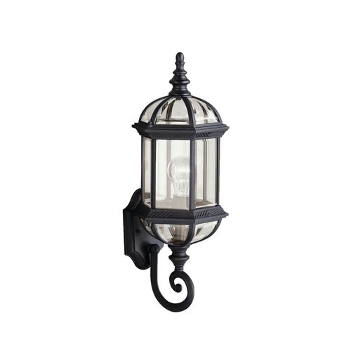Main product image of Barrie 21.75" 1 Light Outdoor Wall Light w/ Clear Beveled Glass (Black)