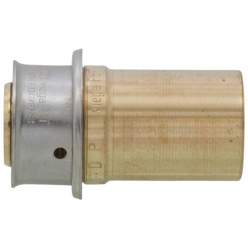3/4" PEX Press x 3/4" Copper Fitting Adapter w/ Attached Sleeve (Lead Free Bronze)