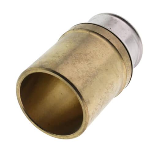 3/4" PEX Press x 1" Copper Fitting Adapter w/ Attached Sleeve (Lead Free Bronze)