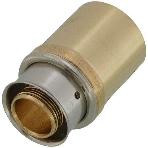 Main product image of 3/4" PEX Press x 1" Copper Fitting Adapter w/ Attached Sleeve (Lead Free Bronze)