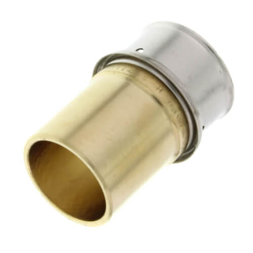 1" PEX Press x 1" Copper Fitting Adapter w/ Attached Sleeve (Lead Free Bronze)